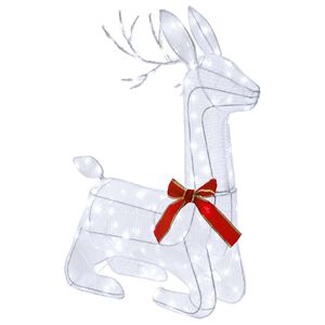 vidaXL Reno Navide&ntilde;o 3D LOVIISA 140 LED Blanco fr&iacute;o 55 x 22 x 63 cm