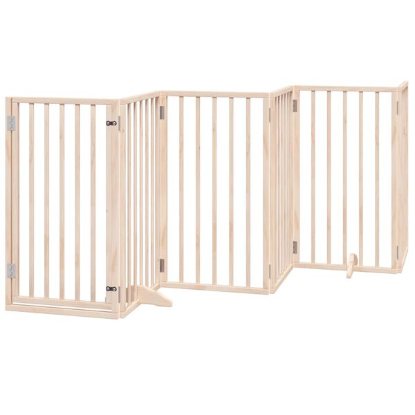 vidaXL Puerta para perros plegable 12 paneles madera de &aacute;lamo 600 cm