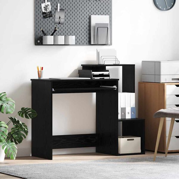 vidaXL Escritorio Roble Negro 106 x 40 x 88.5 cm Madera contrachapada
