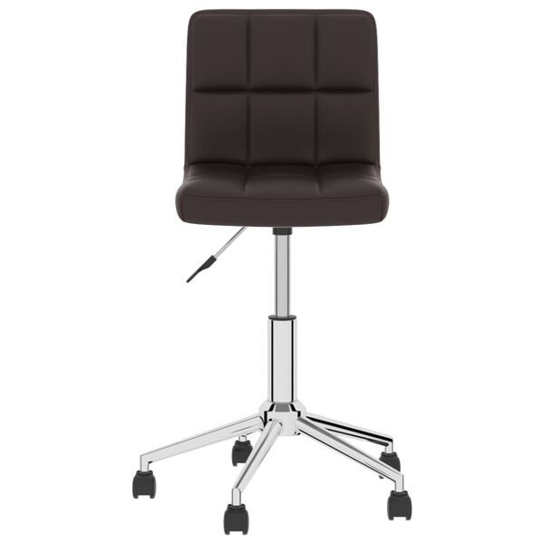 vidaXL Sillas de comedor giratorias 2 unidades cuero sint&eacute;tico marr&oacute;n