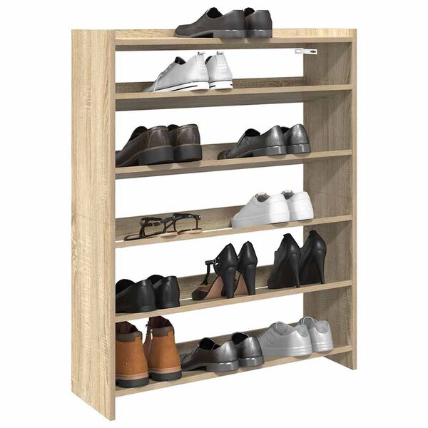 vidaXL Mueble zapatero madera contrachapada roble sonoma 80x25x100 cm