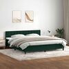 vidaXL Cama box spring con colch&oacute;n y LED terciopelo verde oscuro 180x220 cm
