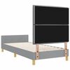 vidaXL Estructura de cama con cabecera Gris claro 80 x 200 cm tela
