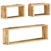 vidaXL Juego de estantes cubo de pared 3 piezas madera maciza de mango