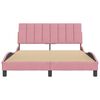 vidaXL Estructura de cama sin colch&oacute;n Hanko terciopelo rosa 140x190 cm