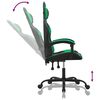 vidaXL Silla gaming giratoria cuero sintético negro y verde