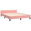 vidaXL Estructura de cama sin colch&oacute;n terciopelo rosa 140x200 cm