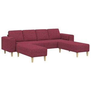 vidaXL Sof&aacute; de sala 3 pcs Rojo vino Poli&eacute;ster