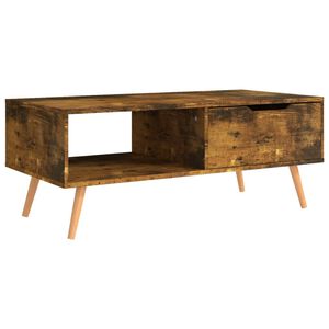 vidaXL Mesa de centro madera ingenier&iacute;a roble ahumado 100x49,5x43 cm