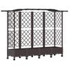 vidaXL Cama elevada con trellis y techo Marr&oacute;n 203,5 x 40 x 129 cm PP