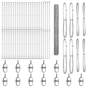 vidaXL Poste de Valla Plateado