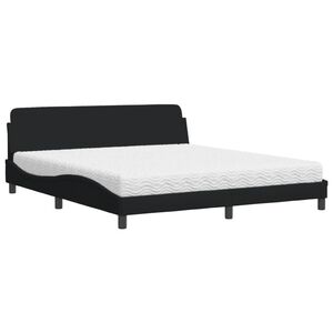 vidaXL Cama con colch&oacute;n Dover de tela negro 180x200 cm