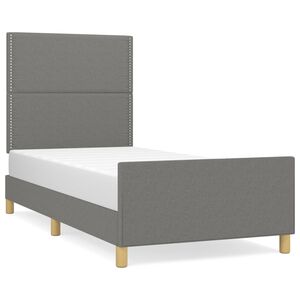 vidaXL Estructura de cama sin colch&oacute;n tela gris oscuro 80x200 cm