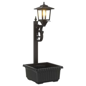 vidaXL Luz de Bollard con Jardinera Negro 29 x 28 x 74 cm ABS y PP