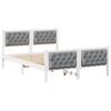 vidaXL Estructura de cama con cabecera Gris Claro 140 x 200 cm