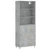 vidaXL Aparador alto madera contrachapada gris hormig&oacute;n 69,5x34x180 cm