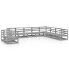 vidaXL Muebles de jard&iacute;n 10 piezas gris madera de pino maciza
