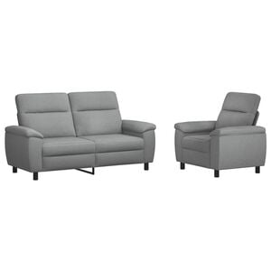 vidaXL Juego de Sof&aacute; 2 pcs Gris Claro Tela