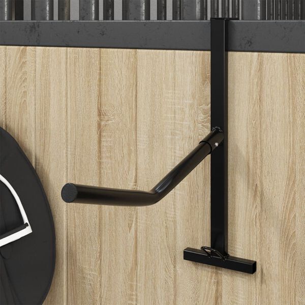 vidaXL Soporte montura brazo port&aacute;til con gancho brida hierro negro