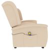 vidaXL Sillón reclinable de masaje de 2 plazas tela crema