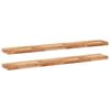 vidaXL Estante flotante 2 uds madera acacia acabado aceite 140x20x4 cm