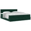 vidaXL Estructura de cama otomana con colch&oacute;n verde oscuro 180x200 cm