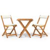 vidaXL Mesa y sillas plegables terraza 3 pzas y cojines madera acacia