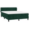vidaXL Cama box spring con colch&oacute;n terciopelo verde oscuro 140x200 cm