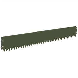 vidaXL Borde de C&eacute;sped 20 uds. 103 x 15 cm Acero Verde oliva