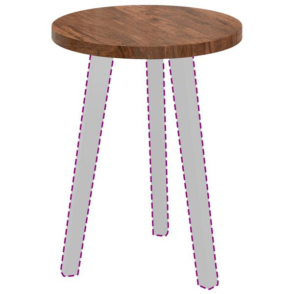 vidaXL Encimera Marrón oscuro Ø 40 x 2.5 cm Madera de roble sólida