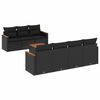 vidaXL Set de sof&aacute;s de jard&iacute;n 8 piezas y cojines rat&aacute;n sint&eacute;tico negro