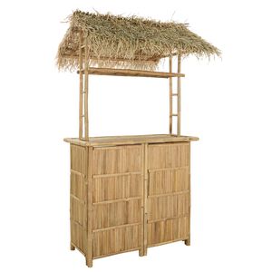 vidaXL Mesa de Bar Exterior Natural 115 x 95 x 215 cm Bamb&uacute;