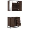 vidaXL Set de muebles baño 2 pzas madera contrachapada marrón roble