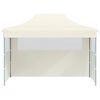 vidaXL Carpa plegable profesional con 3 paredes acero color crema 3x4m
