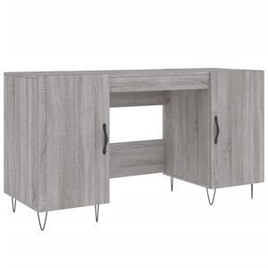 vidaXL Escritorio madera de ingenier&iacute;a gris Sonoma 140x50x75 cm