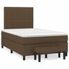vidaXL Cama box spring con colch&oacute;n tela marr&oacute;n oscuro 120x190 cm