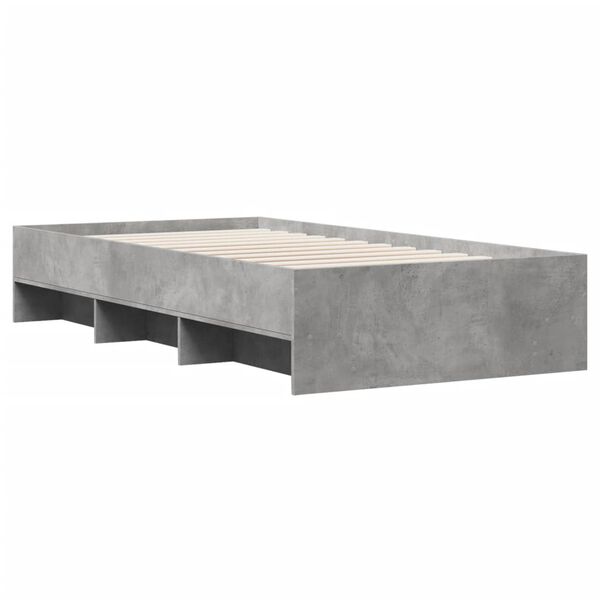 vidaXL Estructura de cama madera de ingenier&iacute;a gris hormig&oacute;n 75x190 cm