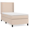 vidaXL Cama box spring con colchón cuero sintético capuchino 90x190 cm