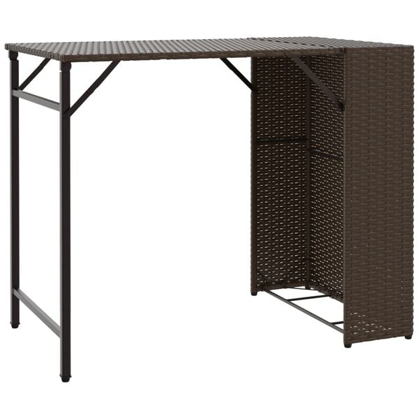vidaXL Juego de comedor de jardín plegable 5 piezas ratán PE marrón