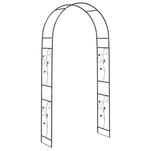 vidaXL Arco de jard&iacute;n Negro 115 x 37 x 231 cm
