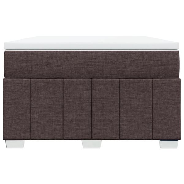 vidaXL Cama box spring con colch&oacute;n tela marr&oacute;n oscuro 120x190 cm