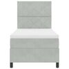 vidaXL Cama tipo Box Spring Gris Claro 90 x 200 cm Terciopelo