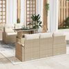 vidaXL Conjunto de sof&aacute; de jard&iacute;n 6 pcs Beige Rattan de Poli&eacute;ster