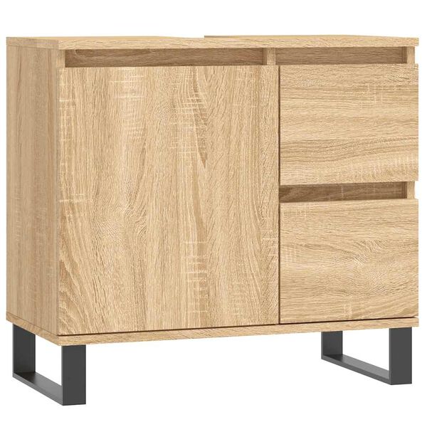 vidaXL Armario de ba&ntilde;o madera contrachapada roble Sonoma 65x33x60 cm
