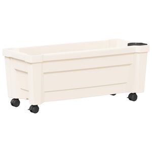 vidaXL Maceta Calypso con Ruedas PP Blanco
