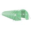 vidaXL Invernadero con estructura de acero verde 48 m&sup2; 16x3x2 m