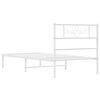 vidaXL Estructura cama sin colch&oacute;n con cabecero metal blanco 80x200 cm