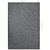 vidaXL Felpudo gris 80x120 cm