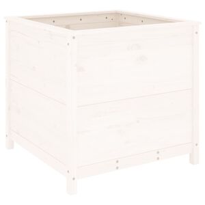 vidaXL Jardinera madera maciza de pino blanco 82,5x82,5x78 cm