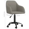 vidaXL Silla de comedor giratoria de terciopelo gris claro